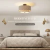 Plafondlamp, Hanglamp Met Dubbele Schermen In Linnenlook, Taupe