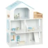 Poppenhuis 79,5 Cm Hoog 3 verdiepingen Met Lift 13 Meubels Balkon Groot Cadeau Voor Meisjes Van 3 6 Jaar Blauw