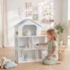 Poppenhuis 79,5 Cm Hoog 3 verdiepingen Met Lift 13 Meubels Balkon Groot Cadeau Voor Meisjes Van 3 6 Jaar Blauw