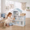 Poppenhuis 79,5 Cm Hoog 3 verdiepingen Met Lift 13 Meubels Balkon Groot Cadeau Voor Meisjes Van 3 6 Jaar Blauw
