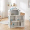 Poppenhuis 79,5 Cm Hoog 3 verdiepingen Met Lift 13 Meubels Balkon Groot Cadeau Voor Meisjes Van 3 6 Jaar Blauw