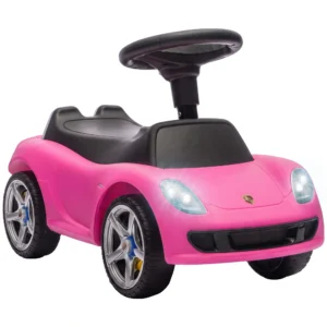 Porsche Glijdende Auto Voor Kinderen Met Hoorn, Licht, Motorgeluiden, Voor 18 36 Maanden, Roze
