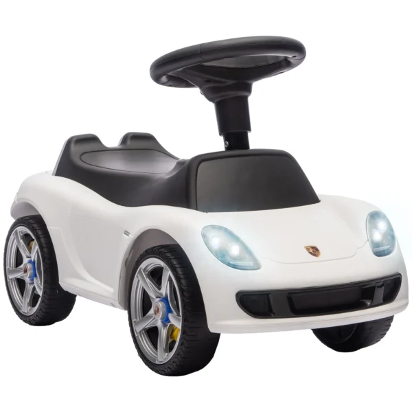 Porsche Rutschauto Voor Kinderen Met Claxon, Licht, Motorgeluiden, Voor 18 36 Maanden, Wit