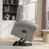 Power Lift Relaxstoel Met Vibratiemassage En Verwarmingsfunctie, Opsta stoel Met USB aansluiting, Zijzakken En Afstandsbedieningen, Lichtgrijs