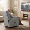 Power Lift Relaxstoel Met Vibratiemassage En Verwarmingsfunctie, Opsta stoel Met USB aansluiting, Zijzakken En Afstandsbedieningen, Lichtgrijs