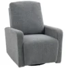 Relaxfauteuil, Ontspanningsstoel Met Fleece Hoes, Verstelbare Rugleuning, Gestoffeerde Stoel, Staal, Grijs