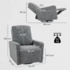 Relaxfauteuil, Ontspanningsstoel Met Fleece Hoes, Verstelbare Rugleuning, Gestoffeerde Stoel, Staal, Grijs