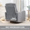 Relaxfauteuil, Ontspanningsstoel Met Fleece Hoes, Verstelbare Rugleuning, Gestoffeerde Stoel, Staal, Grijs