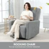 Relaxfauteuil, Ontspanningsstoel Met Fleece Hoes, Verstelbare Rugleuning, Gestoffeerde Stoel, Staal, Grijs
