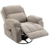 Relaxfauteuil TV fauteuil 360° Draaibare Massagestoel Met Warmte, Massage, Chenille Uiterlijk, Beige