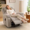 Relaxfauteuil TV fauteuil 360° Draaibare Massagestoel Met Warmte, Massage, Chenille Uiterlijk, Beige
