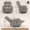 Relaxfauteuil TV fauteuil 360° Draaibare Massagestoel Met Warmte, Massage, Chenille Uiterlijk, Beige