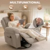Relaxfauteuil TV fauteuil 360° Draaibare Massagestoel Met Warmte, Massage, Chenille Uiterlijk, Beige