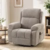 Relaxfauteuil TV fauteuil 360° Draaibare Massagestoel Met Warmte, Massage, Chenille Uiterlijk, Beige