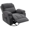Relaxfauteuil TV fauteuil 360° Draaibare Massagestoel Met Warmte, Massage, Chenille Uiterlijk, Donkergrijs