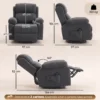 Relaxfauteuil TV fauteuil 360° Draaibare Massagestoel Met Warmte, Massage, Chenille Uiterlijk, Donkergrijs