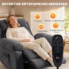 Relaxfauteuil TV fauteuil 360° Draaibare Massagestoel Met Warmte, Massage, Chenille Uiterlijk, Donkergrijs