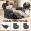 Relaxfauteuil TV fauteuil 360° Draaibare Massagestoel Met Warmte, Massage, Chenille Uiterlijk, Donkergrijs