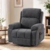 Relaxfauteuil TV fauteuil 360° Draaibare Massagestoel Met Warmte, Massage, Chenille Uiterlijk, Donkergrijs