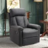 Relaxfauteuil TV fauteuil Met Ligfunctie, Handmatig Verstelbare Relaxstoel Van Kunstleer Voor Woonkamer, Zwart