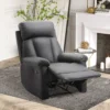 Relaxfauteuil TV fauteuil Met Ligfunctie, Handmatig Verstelbare Relaxstoel Van Kunstleer Voor Woonkamer, Zwart