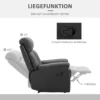 Relaxfauteuil TV fauteuil Met Ligfunctie, Handmatig Verstelbare Relaxstoel Van Kunstleer Voor Woonkamer, Zwart