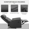 Relaxfauteuil TV fauteuil Met Ligfunctie, Handmatig Verstelbare Relaxstoel Van Kunstleer Voor Woonkamer, Zwart