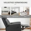 Relaxfauteuil TV fauteuil Met Ligfunctie, Handmatig Verstelbare Relaxstoel Van Kunstleer Voor Woonkamer, Zwart