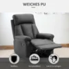 Relaxfauteuil TV fauteuil Met Ligfunctie, Handmatig Verstelbare Relaxstoel Van Kunstleer Voor Woonkamer, Zwart
