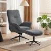 Relaxstoel Met 130° Ligfunctie, Televisiestoel Met Voetenbank En Stalen Frame, Grijs