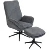 Relaxstoel Met 130° Ligfunctie, Televisiestoel Met Voetenbank En Stalen Frame, Grijs