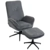 Relaxstoel Met 130° Ligfunctie, Televisiestoel Met Voetenbank En Stalen Frame, Grijs
