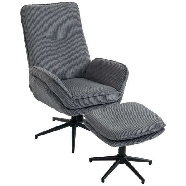Relaxstoel Met 130° Ligfunctie, Televisiestoel Met Voetenbank En Stalen Frame, Grijs