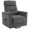 Relaxstoel Met Elektrische Opsta hulp, Massage & Verwarming, Chenille stoel Met Pocketvering, Donkergrijs