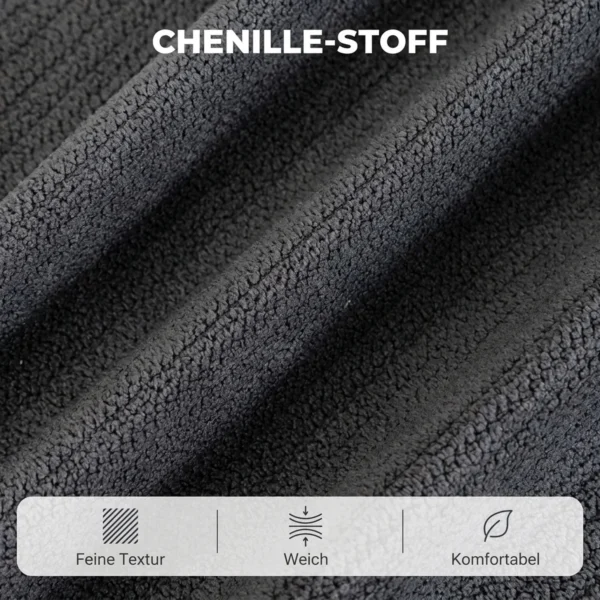 Relaxstoel Met Elektrische Opsta hulp, Massage & Verwarming, Chenille stoel Met Pocketvering, Donkergrijs