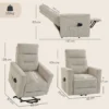 Relaxstoel Met Elektrische Opsta hulp, Massage & Warmte, Chenille stoel Met Pocketvering, Greige