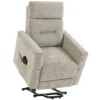 Relaxstoel Met Elektrische Opsta hulp, Massage & Warmte, Chenille stoel Met Pocketvering, Greige