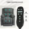 Relaxstoel Met Massage En Verwarmingsfunctie, Elektrische Sta op stoel, Afstandsbediening, Zijvakken, Grijs