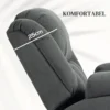Relaxstoel Met Massage En Verwarmingsfunctie, Elektrische Sta op stoel, Afstandsbediening, Zijvakken, Grijs