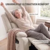 Relaxstoel Met Massage En Verwarmingsfunctie, Elektrische Sta op stoel, Afstandsbediening, Zijzakken, Beige