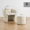 Relaxstoel Met Voetenbank Loungestoel Met Gebogen Rugleuning, Armleuningen, Noordse Chenille Bekleed Beige