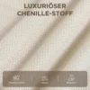 Relaxstoel Met Voetenbank Loungestoel Met Gebogen Rugleuning, Armleuningen, Noordse Chenille Bekleed Beige
