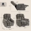 Relaxstoel TV stoel Met Opsta hulp, Massage & Warmte, Seniorenstoel Met Brede, Diepe Zitvlak, USB aansluiting