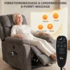 Relaxstoel TV stoel Met Opsta hulp, Massage & Warmte, Seniorenstoel Met Brede, Diepe Zitvlak, USB aansluiting