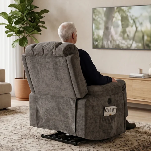 Relaxstoel TV stoel Met Opsta hulp, Massage & Warmte, Seniorenstoel Met Brede, Diepe Zitvlak, USB aansluiting