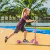 Roller Kinderstep Met LED Wielen 124 Mm Rollen Inklapbaar Hoogteverstelbaar Met Muziek Achterrem Roze