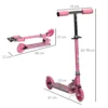 Roller Kinderstep Met LED Wielen 124 Mm Rollen Inklapbaar Hoogteverstelbaar Met Muziek Achterrem Roze