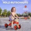 Rutschauto Voor Kinderen, Houten Glijdend Voertuig Met EVA wielen, Hogere Rugleuning Voor Kinderen Van 2 3 Jaar, Rood