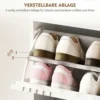 Schoenenkast Voor Maximaal 18 Paar Schoenen Met 3 Kleppen En Verstelbare Legplanken, Wit