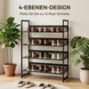 Schoenenrek Schoenenplank Schoenenstandaard, 4 Planken, 72 Cm X 30 Cm X 82,7 Cm, Zwart